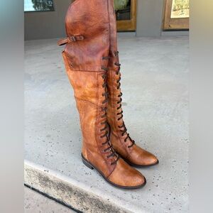 FREEBIRD Leather Knee-High Lace-Up Boots